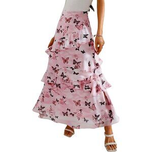 Breathable Mesh Boho Skirt with Ruffle Trim - Ideal for Beach and Parties